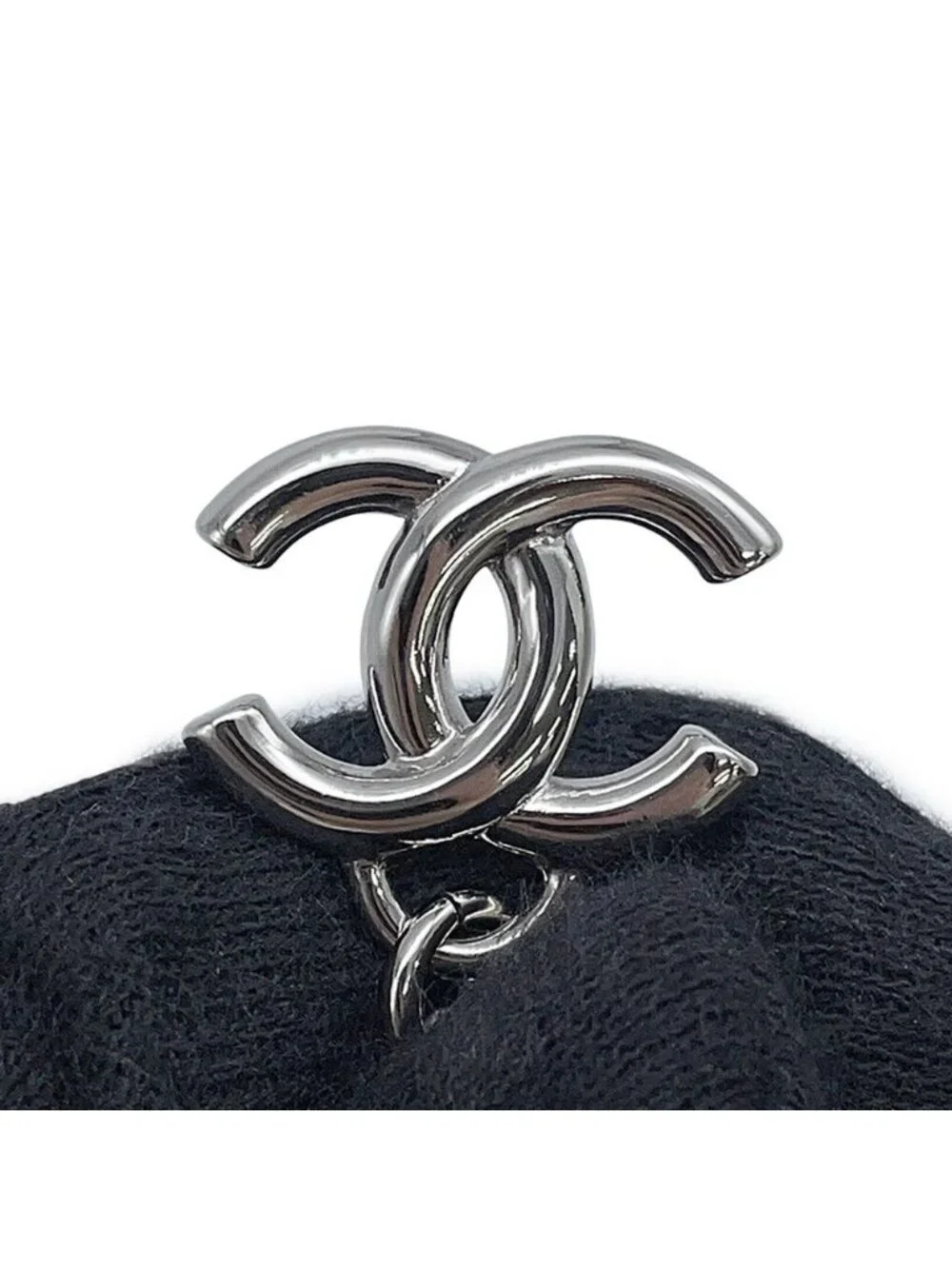 Chanel Necklace CC Logo Chain Long B 25 P Black